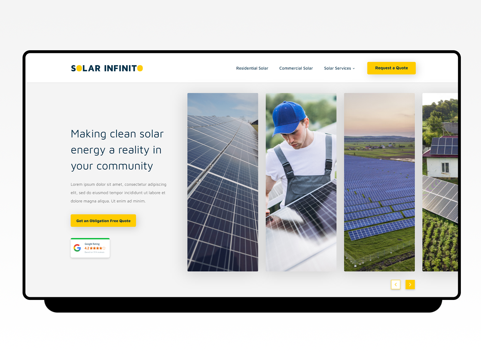 Homepages design idea #341: Solar - Homepage layout #01
