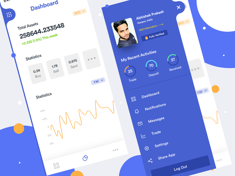 FREEBIE Crypto Trading Mobile App by Abhishek Prakash for Orizon UI/UX Design Agency on Dribbble