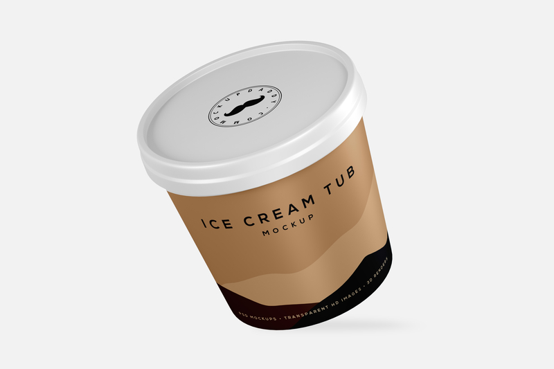 Download Free Mini Ice Cream Tub Mockup By Anchal On Dribbble PSD Mockups.