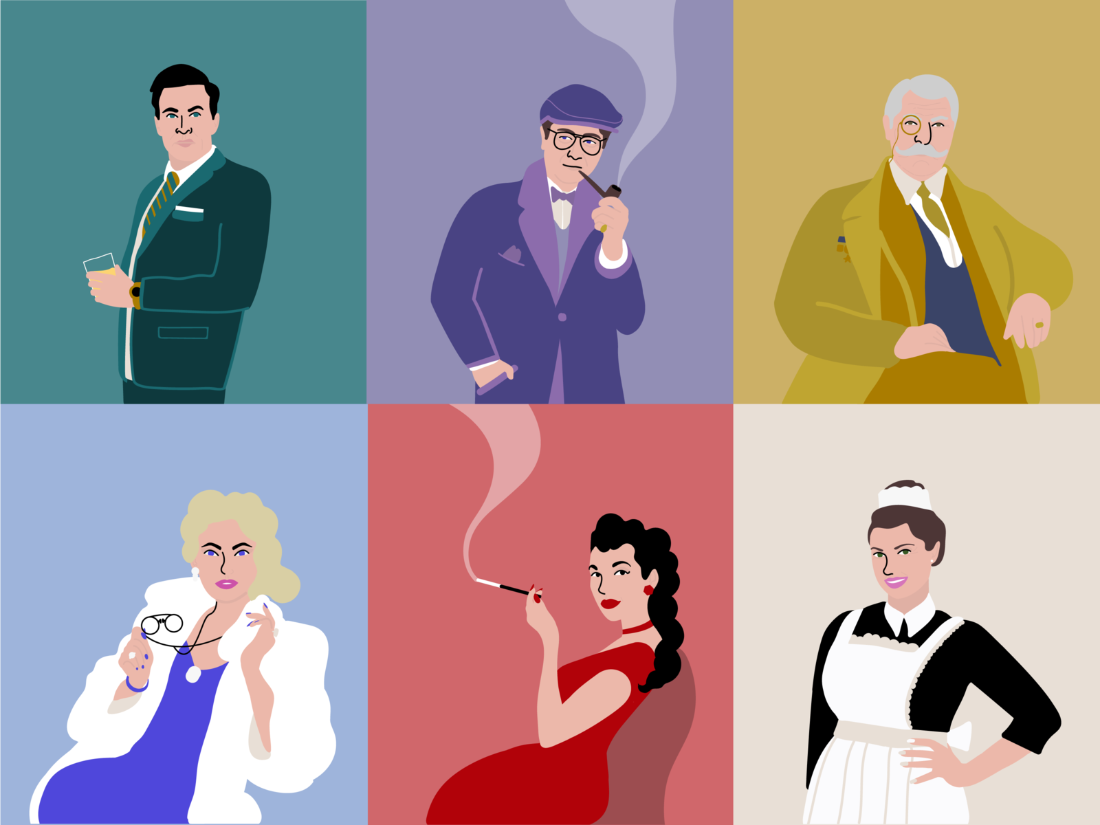 Clue Characters by Sari Jack on Dribbble