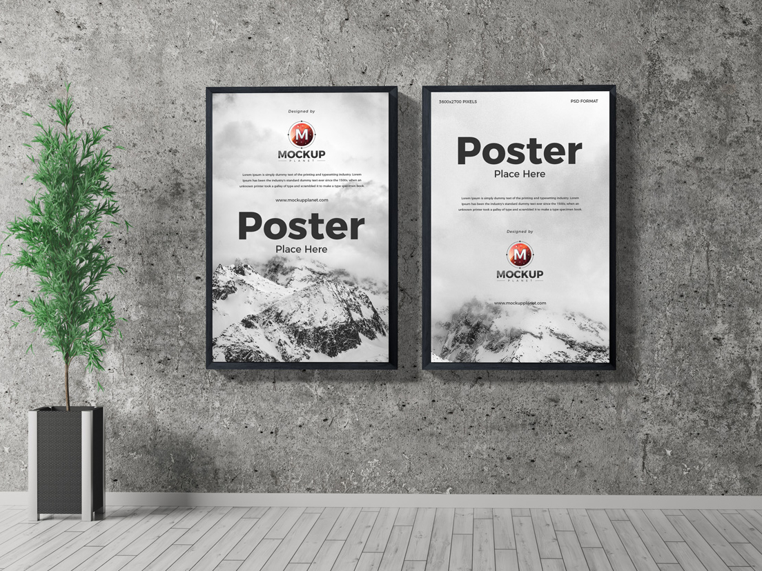 Free Indoor Poster Mockup PSD by Mockup on Dribbble