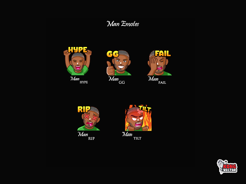 Man Twitch Emotes by Kong Vector on Dribbble