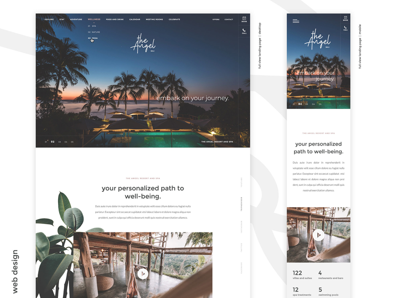 The Angel | Resort and Spa Landing page by Beto Reyes on Dribbble