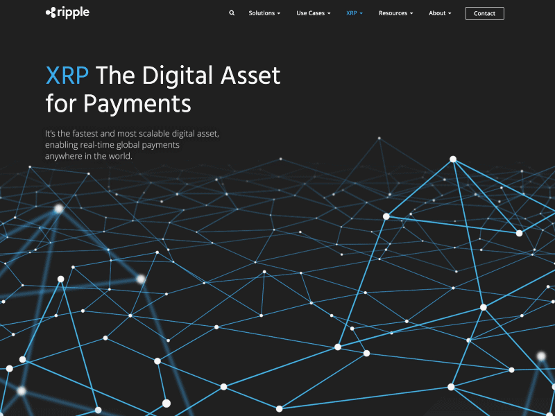 XRP Portal on Ripple.com by Fabian Ruehle for Ripple on Dribbble