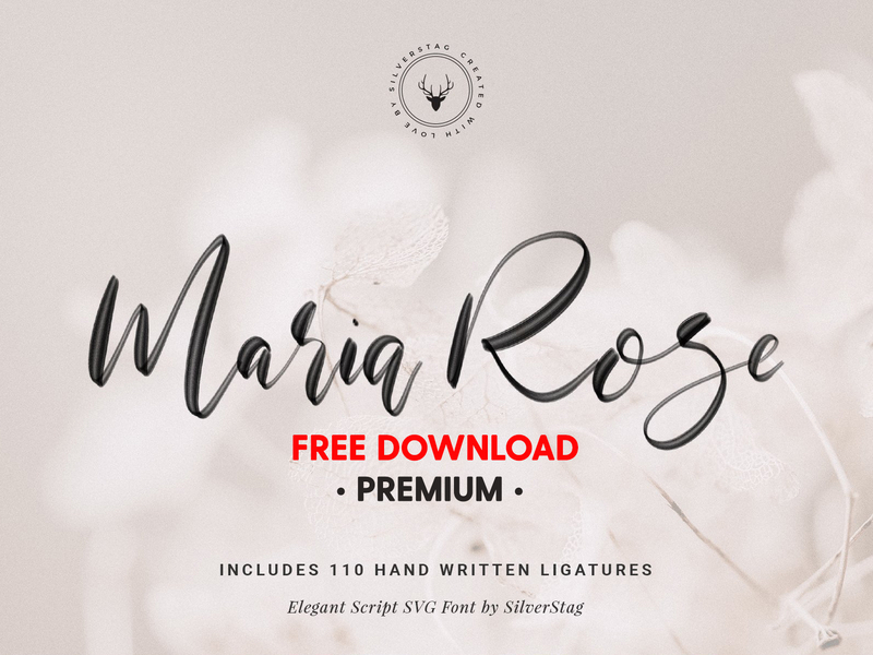 Download FREE Premium Download - Maria Rose Elegant Script SVG Font ...