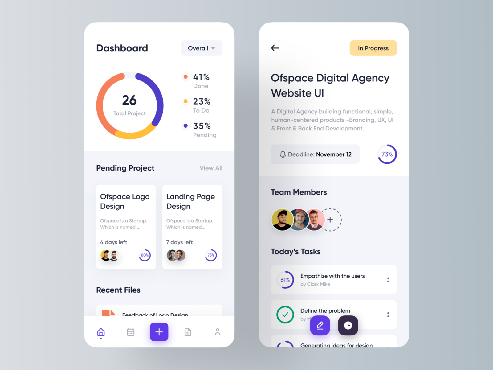 Project Management Mobile App by Nasim ⛹🏻‍♂️ for Ofspace