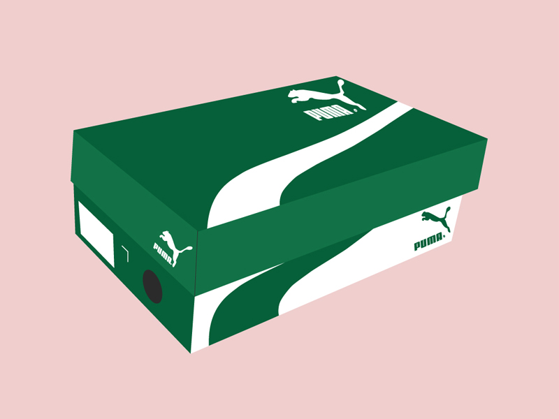 puma shoe box green