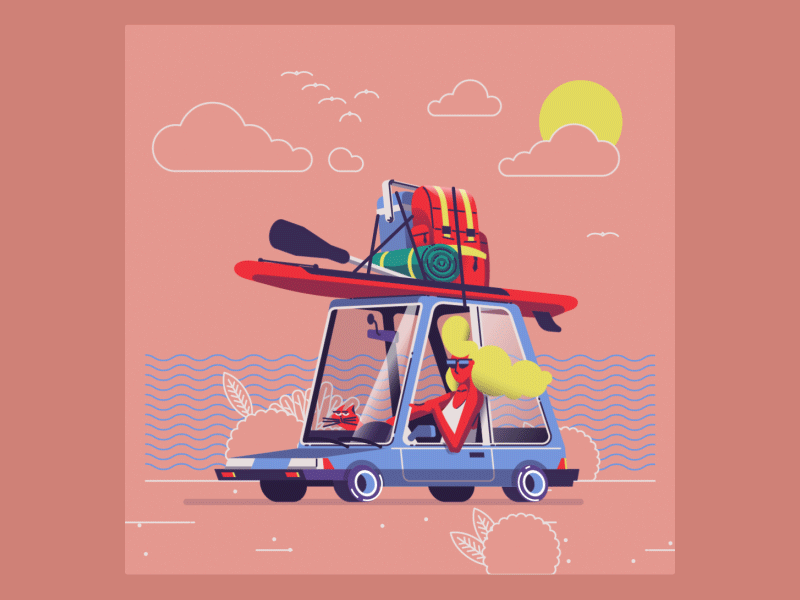  Cool  Girl s Road  Trip  Animation by Truogg36 on Dribbble