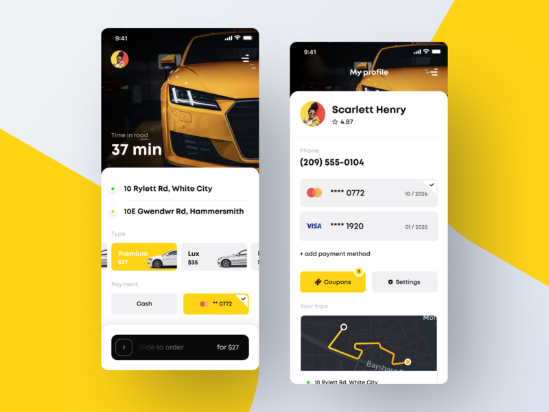 Taxi Booking App designs, themes, templates and