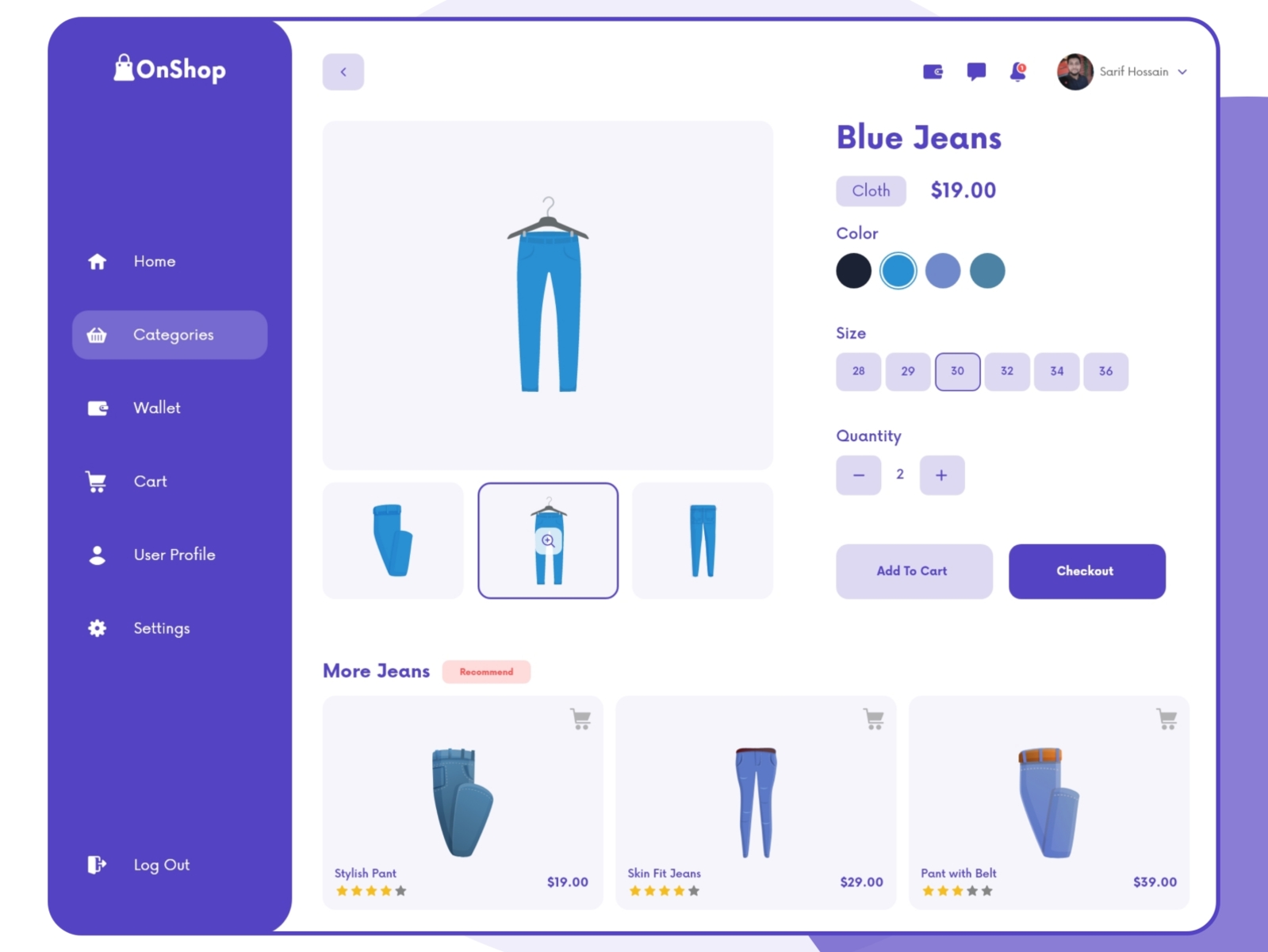 Product Page screen design idea #31: OnShop-Product Buy Page