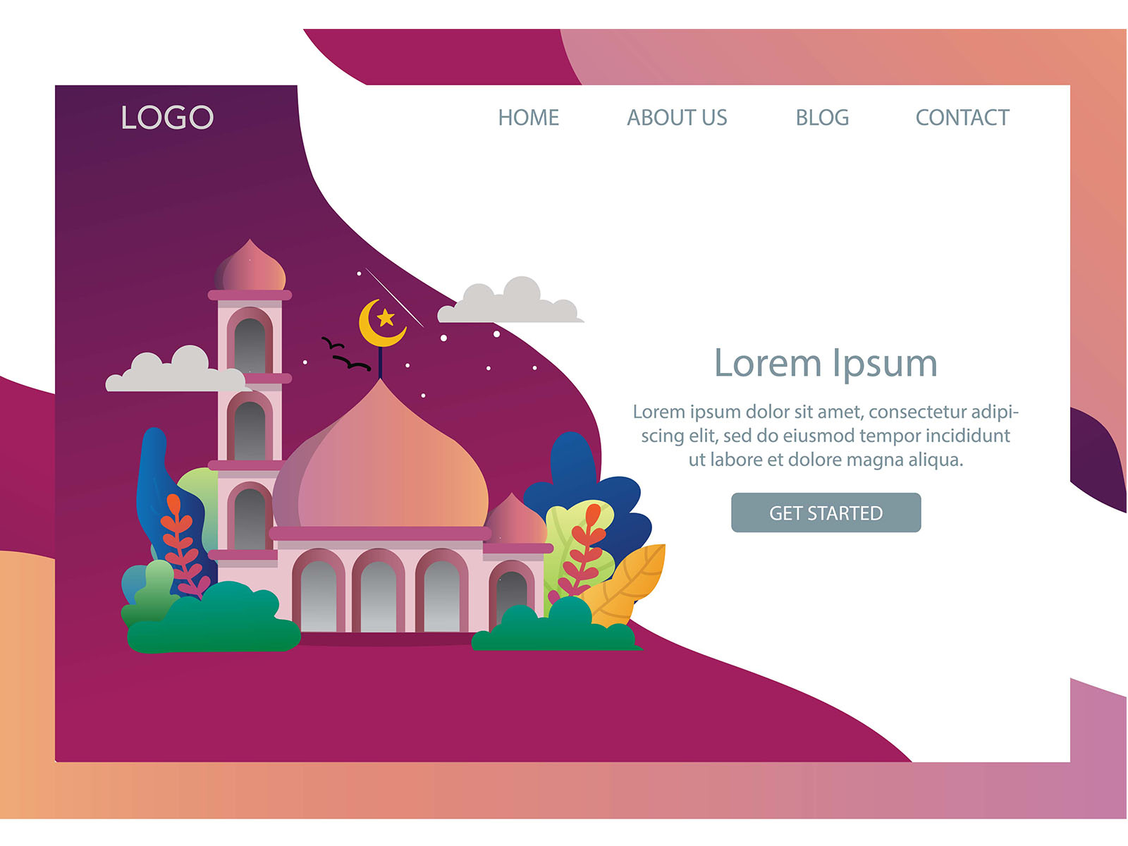 Download Free Landing Page Ramadan Kareem By Red Sugar Design On Dribbble PSD Mockup Template