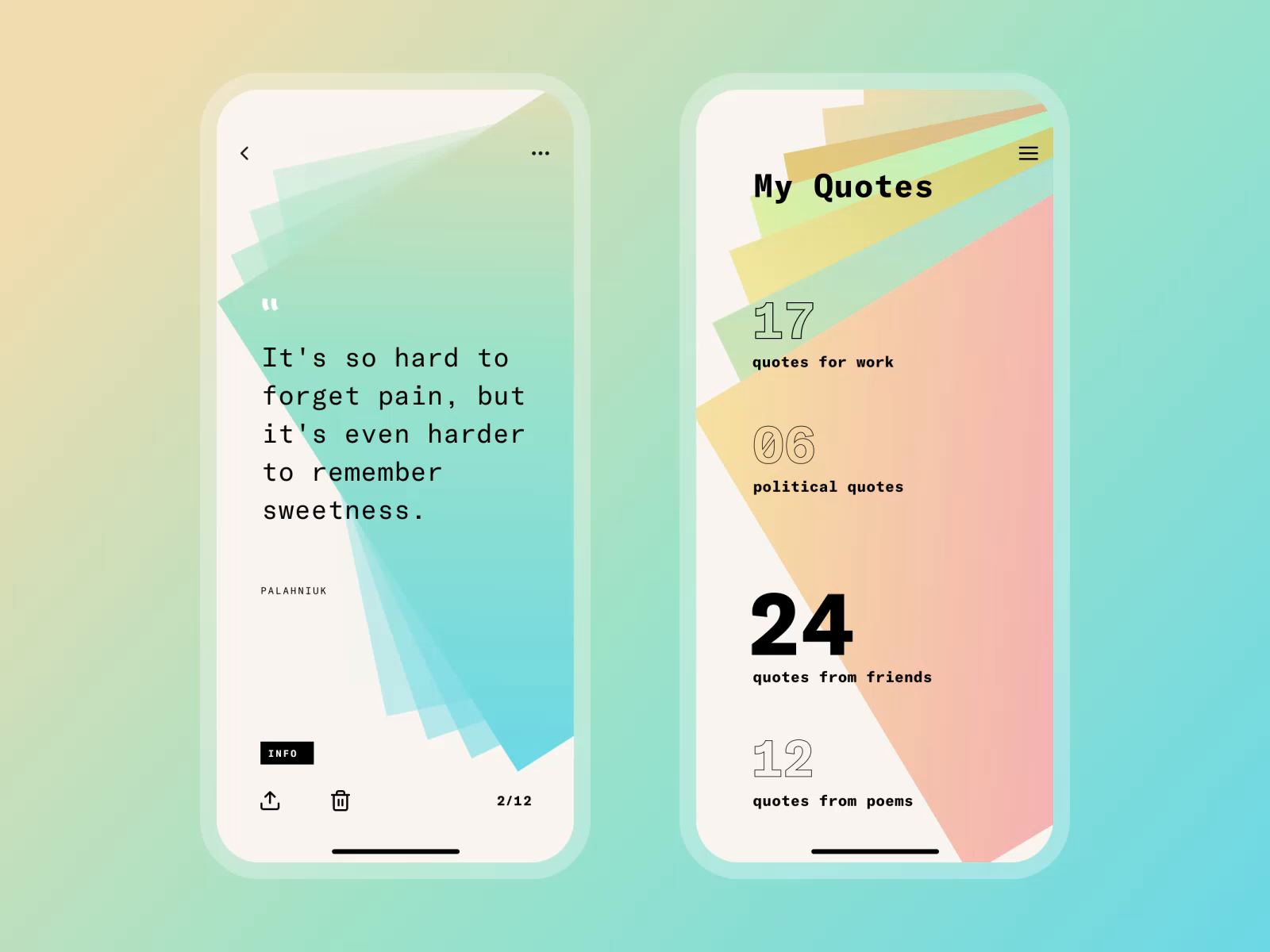 Quotes App UI Design by tubik on Dribbble