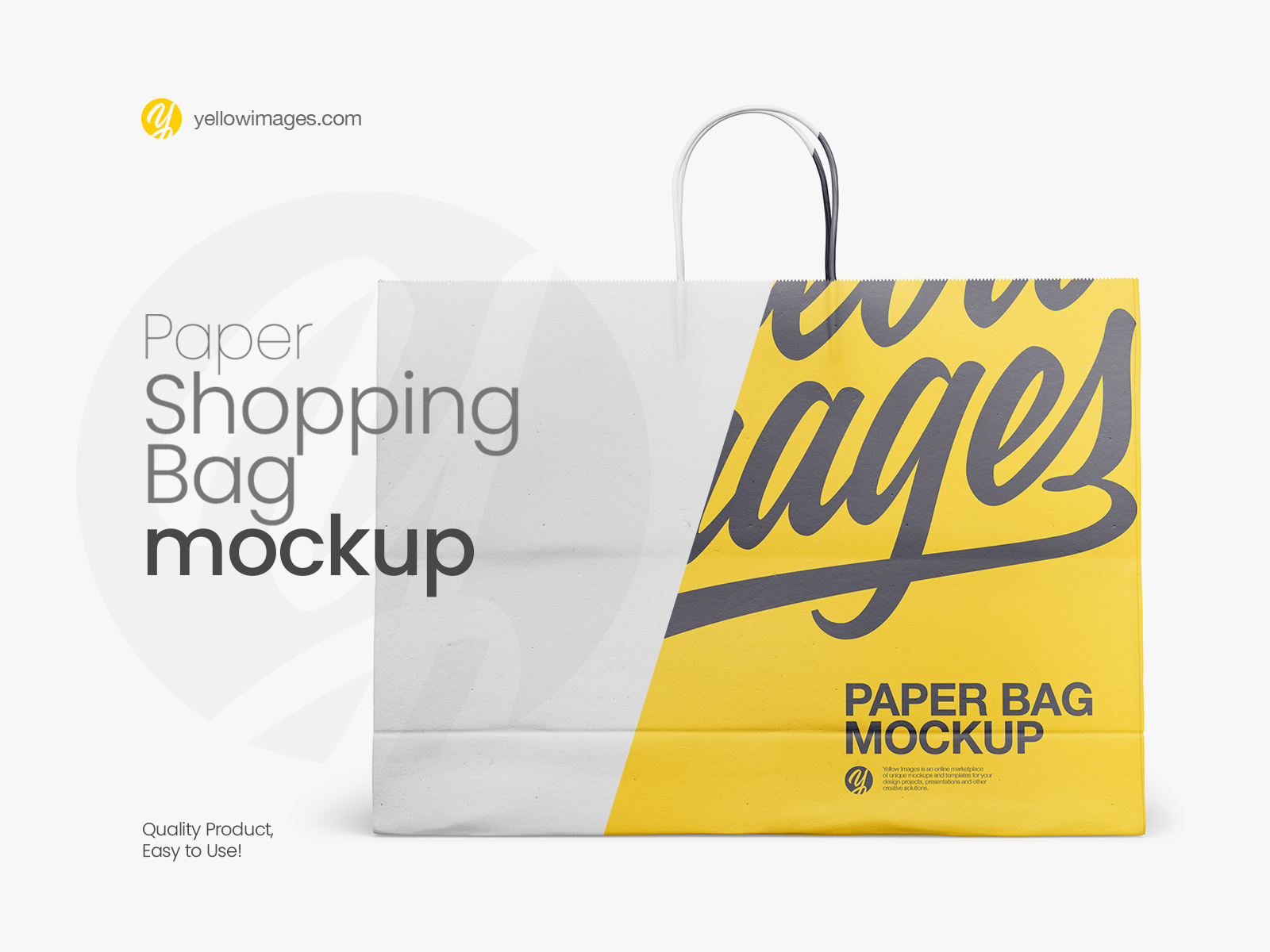 Paper Shopping Bag With Rope Handle Mockup Front View By Dmytro Ovcharenko On Dribbble