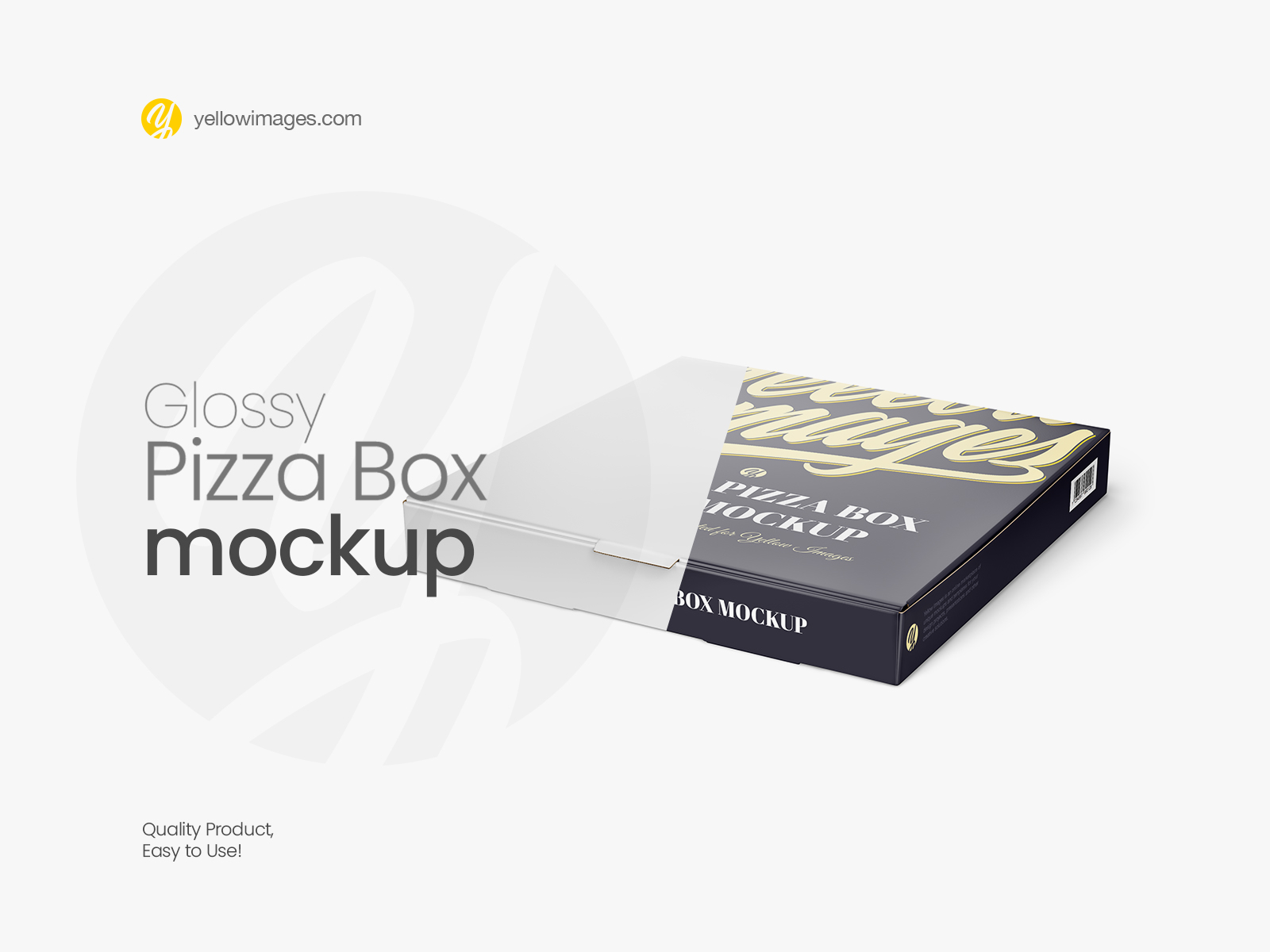 Download Glossy Pizza Box Mockup Halfside View By Dmytro Ovcharenko On Dribbble PSD Mockup Templates