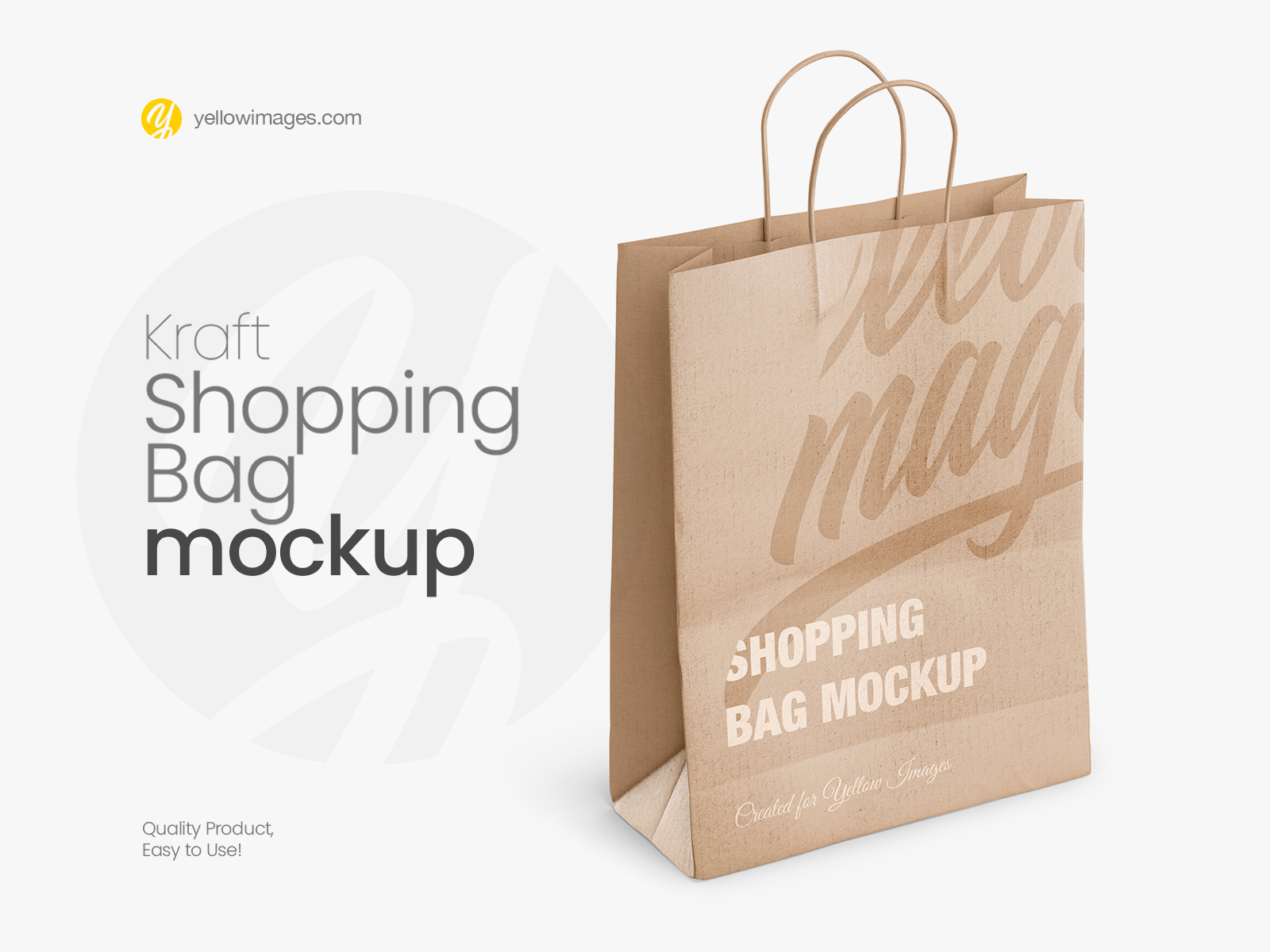 Download Kraft Matte Shopping Bag With Rope Handle Mockup By Dmytro Ovcharenko On Dribbble Yellowimages Mockups