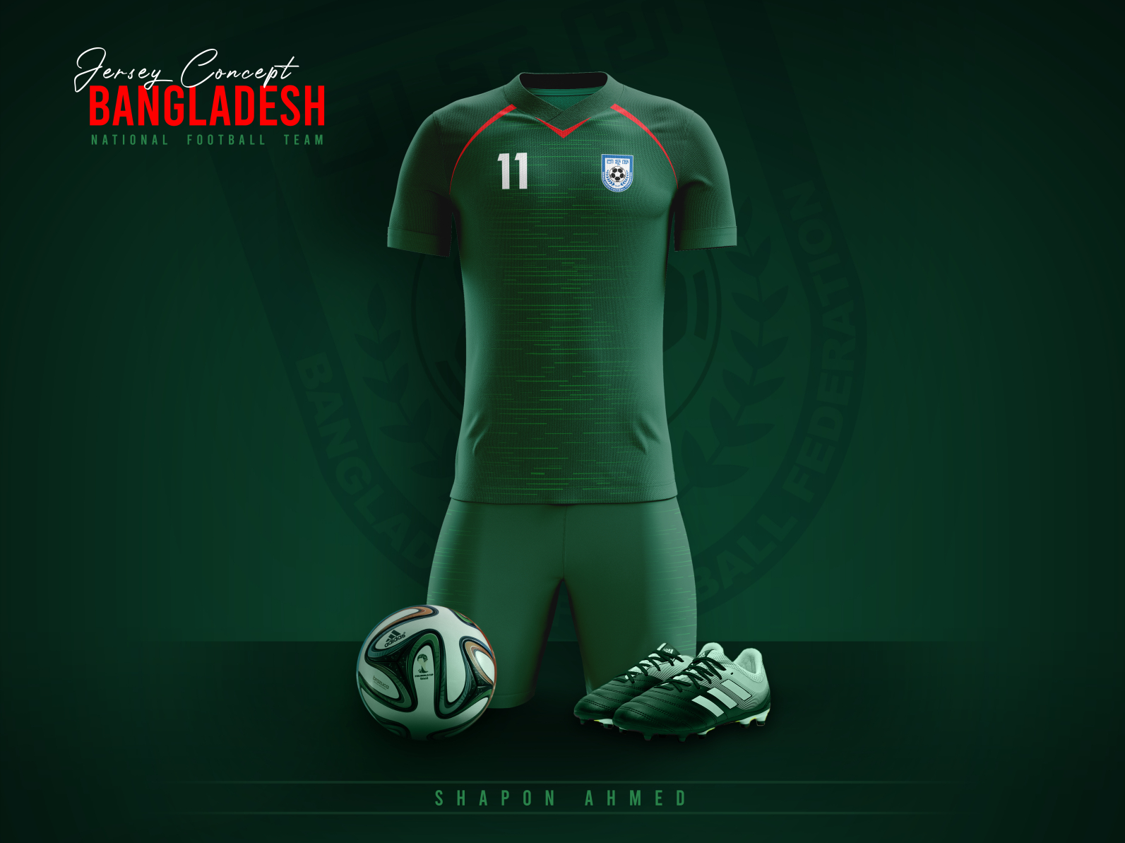 Jersey Design of Bangladesh National Football Team by Shapon Ahmed on ...