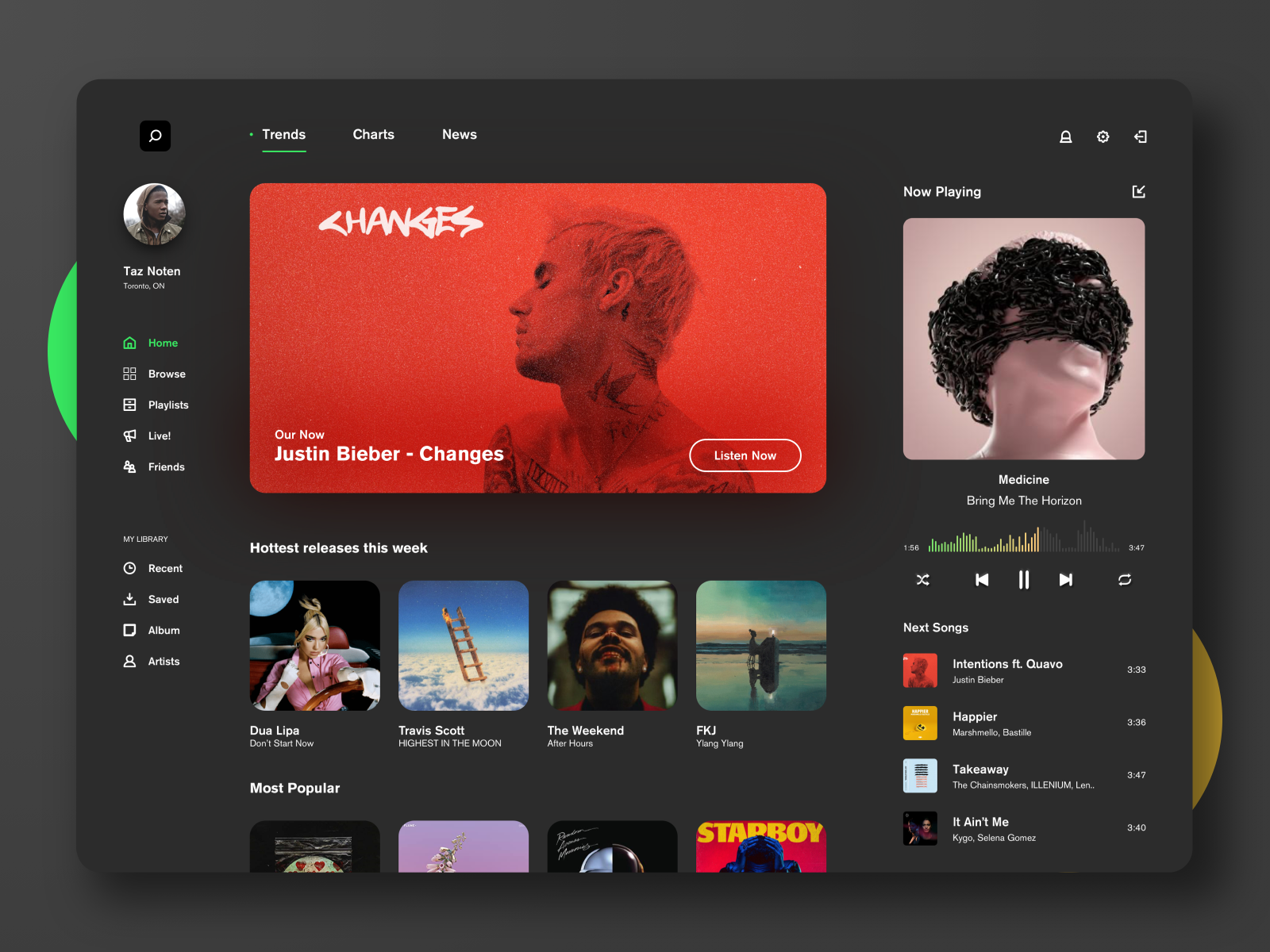 Music Streaming Desktop App UI Concept by Luke on Dribbble