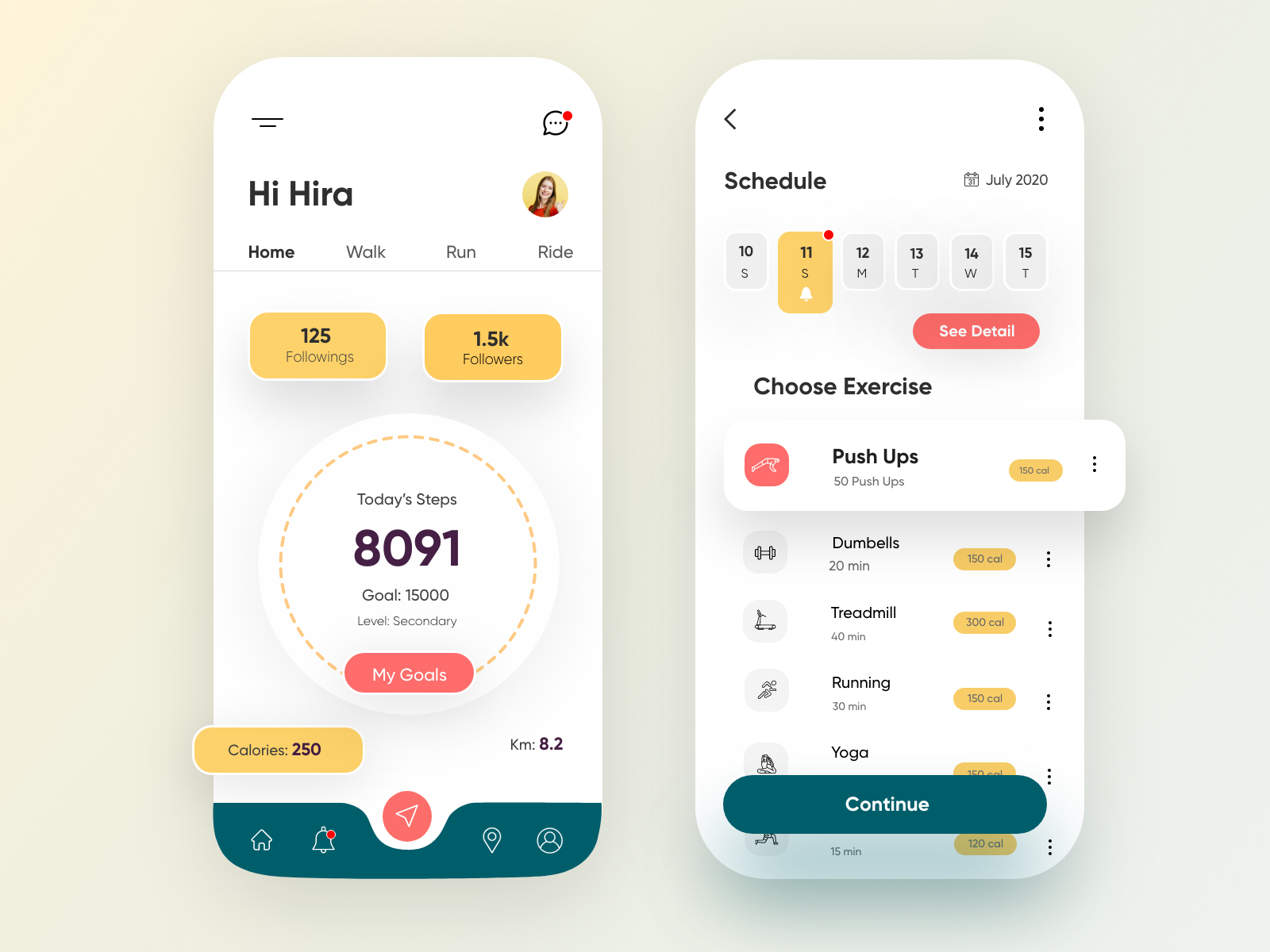 Fitness Mobile  Application  UX  UI Design  by Hira Riaz on 