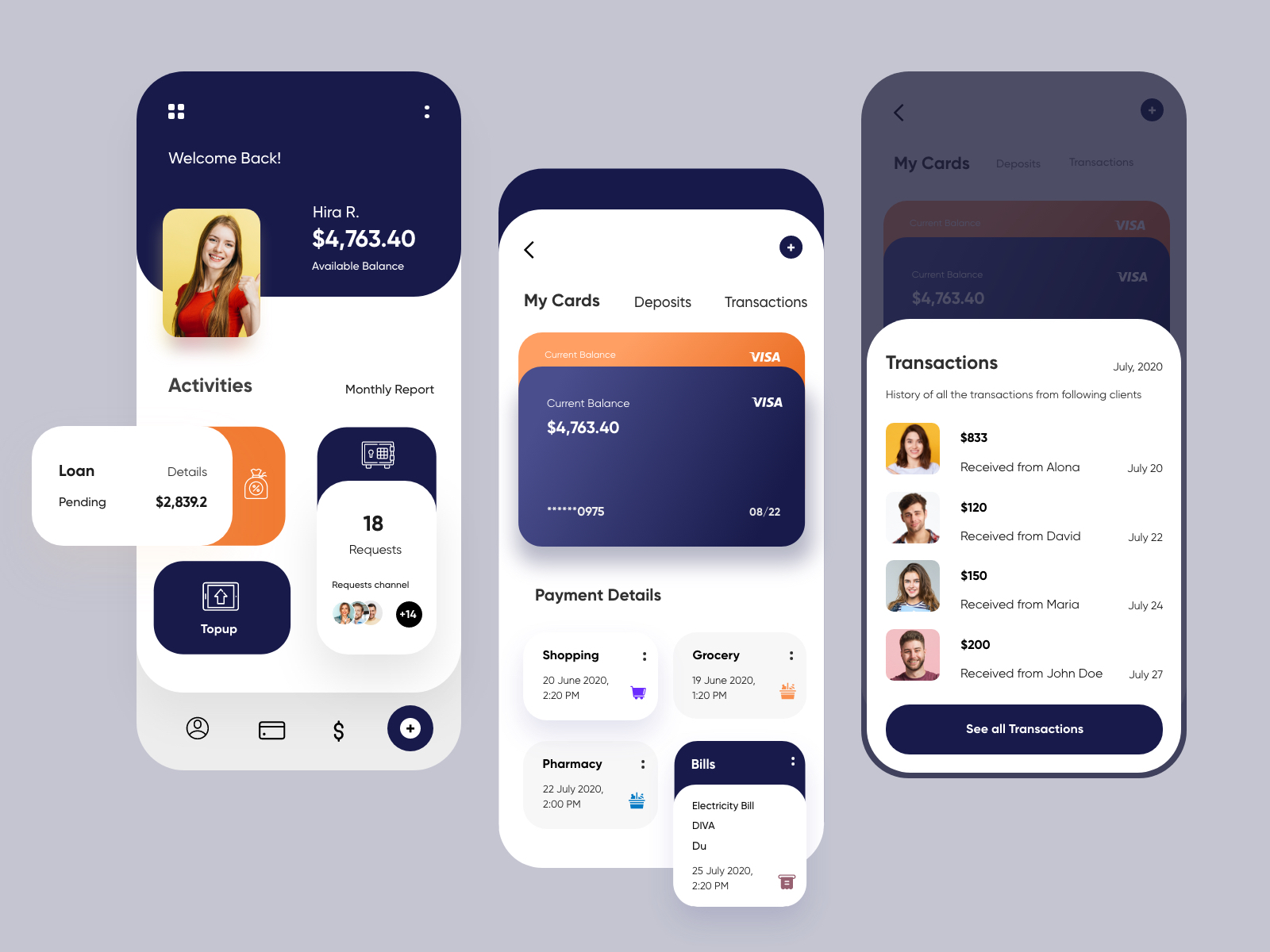 Banking Mobile Application UX/UI Design by Hira Riaz🔥 for Fireart