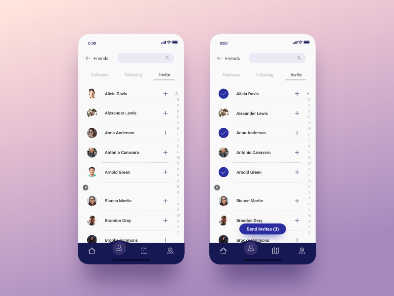 Simple contact list by Milton Solis on Dribbble