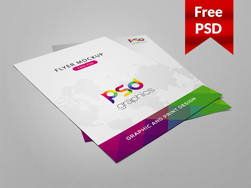 Download Flyer Mockup Free PSD Graphics by PSD Freebies on Dribbble