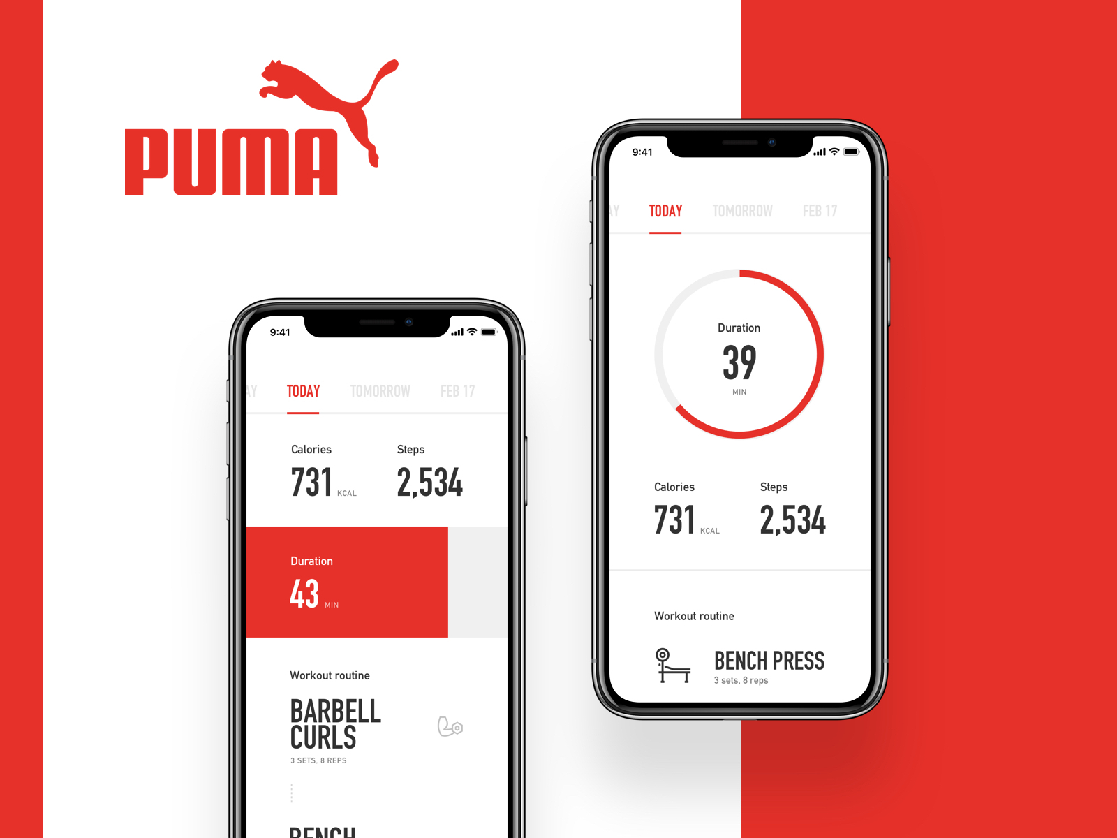 Puma Fitness App by Jae Yoon on Dribbble